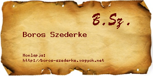 Boros Szederke névjegykártya